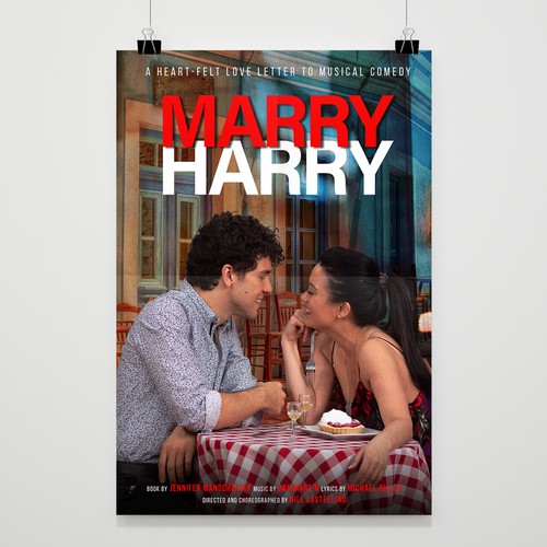 Couples design with the title 'Poster Design for A Heart-Felt Love Letter to Musical Comedy. MARRY HARRY'