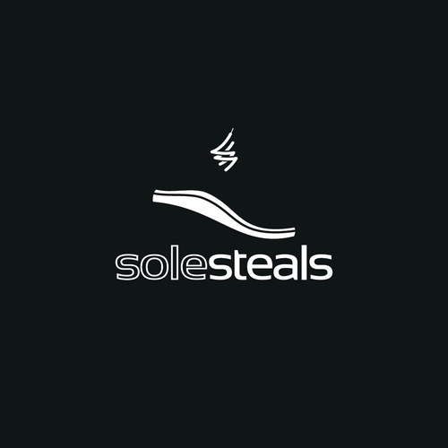 Shoe logo with the title 'Logo concept for Sole Steals Inc'