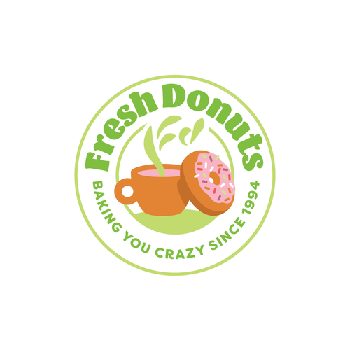 Donut design with the title 'Fresh Donuts!'