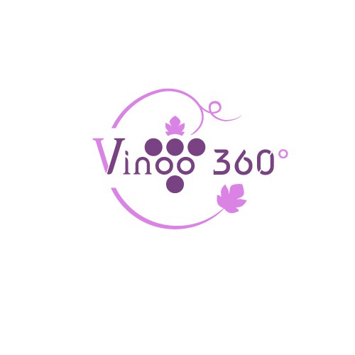 Vine logo with the title 'Sophisticated logo for a 360 degrees wine experience'