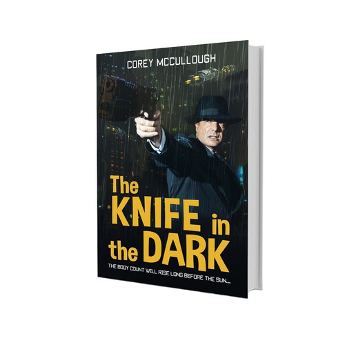 Retro book cover with the title 'Thriller Book cover'