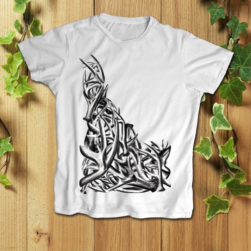 Antler design with the title 'T shirt design '