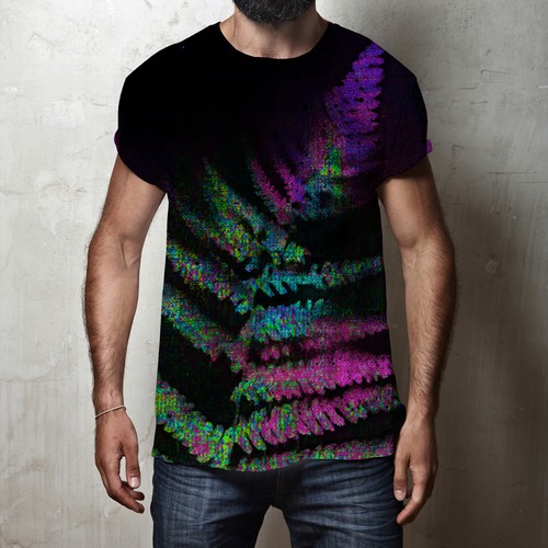 Fern design with the title 'Surrealist t-shirt design'