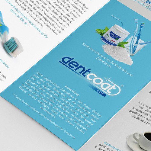 Tri-fold design with the title 'Tri-fold Brochure for Dentcoat'