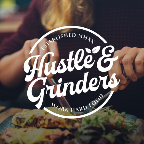 Script font design with the title 'Hustle & Grinders Logo'