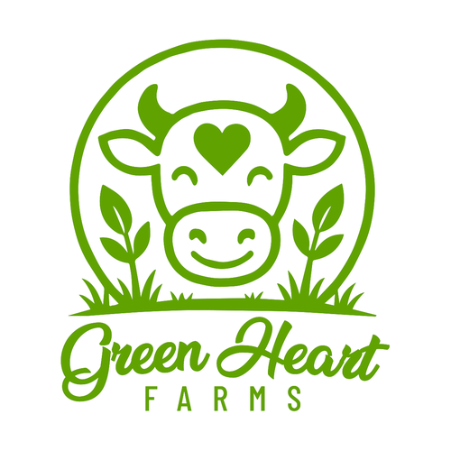 Green logo with the title 'Wholesome Farm Logo for Green Heart Farms'