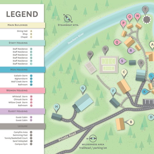 Legend design with the title 'Campus  Map'