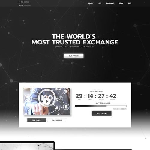 Exchange website with the title 'ICO Web Design'