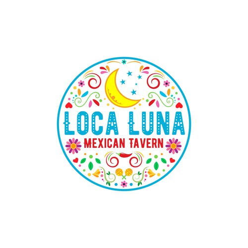 Embroidery design with the title 'Loca Luna Mexico Tavern'