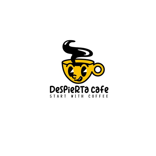 Coffee bean logo with the title 'Despierta cafe // Start with coffee'