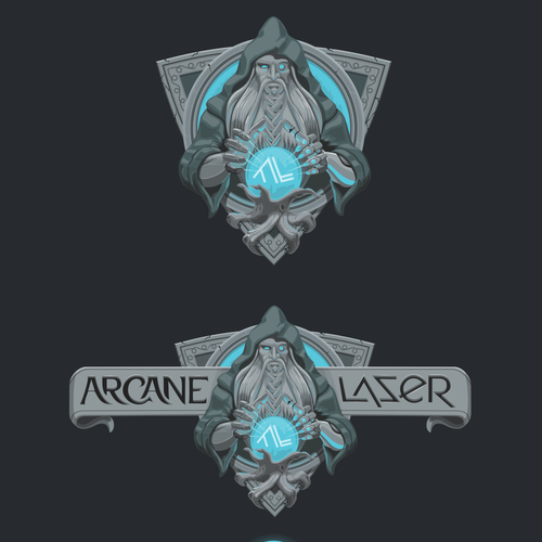 Wizard design with the title 'Logo design for tabletop role playing games engraving company'