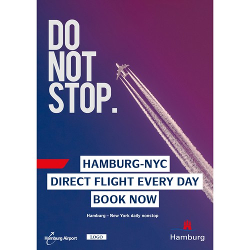 Airport design with the title 'Poster Design for Hamburg Airport'