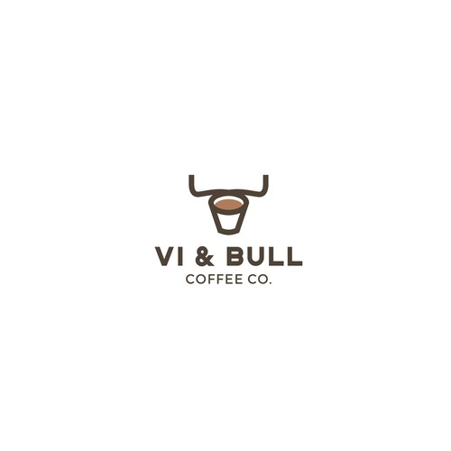 Coffee cup logo with the title 'Bull Coffee'