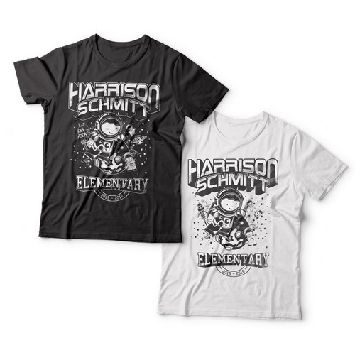 Astronaut t-shirt with the title 'Harrison Schmitt Elementary'