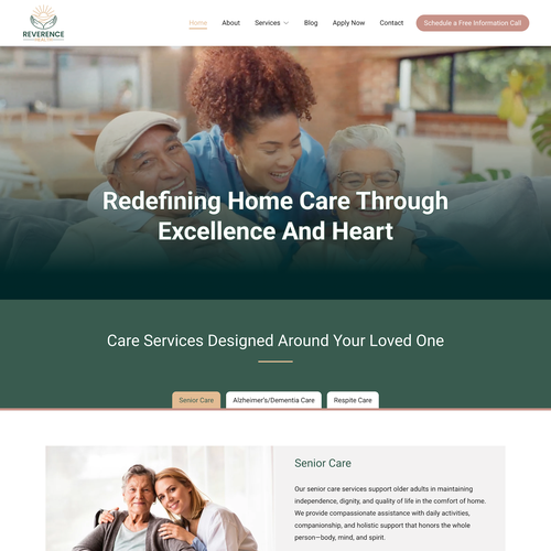 Design with the title 'Reverence Health Home Care Design'