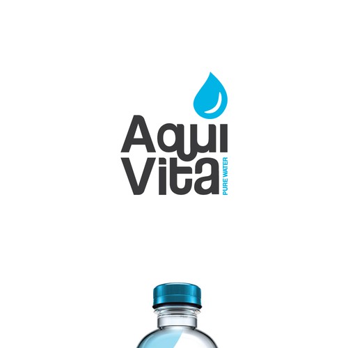 Aqua logo with the title 'Premium bottled water logo'