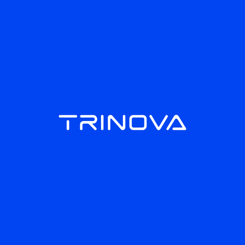 Innovative brand with the title 'Futuristic Trinity Wordmark'
