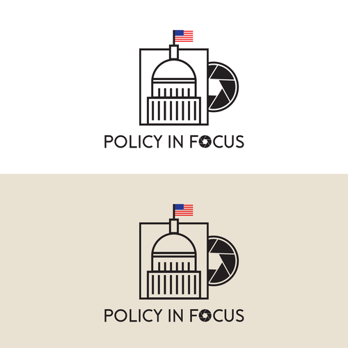 Washington DC logo with the title 'Geometry, minimalist and line logo concept design for Policy In Focus'