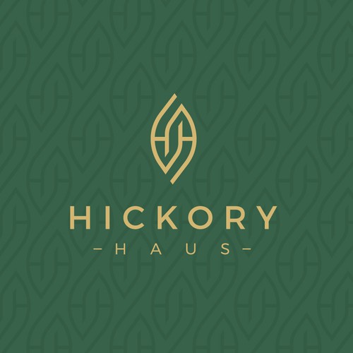 H logo with the title 'The H H monogram logo forms the leaf symbol'