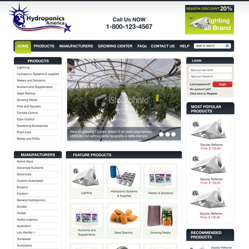 Easy-to-use website with the title 'Hydroponics store'