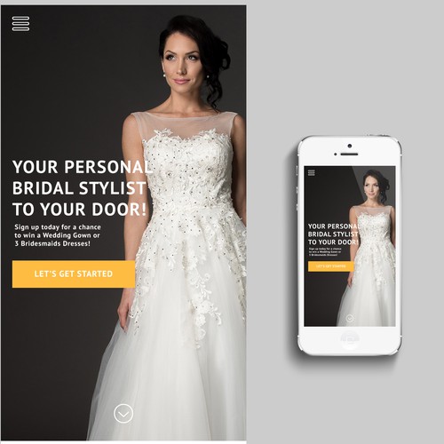 Wedding website with the title 'Bridal Rent Mobile Web View'