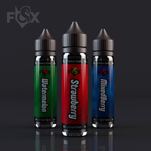 Liquid label with the title 'Vape bottle design'