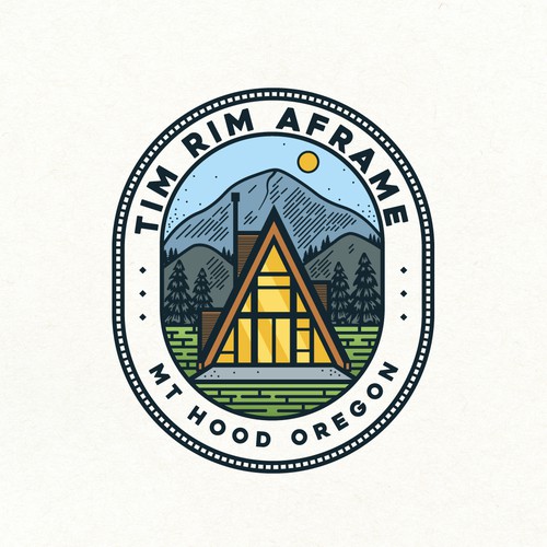 Cabin logo with the title 'Logo design for Aframe Cabin '