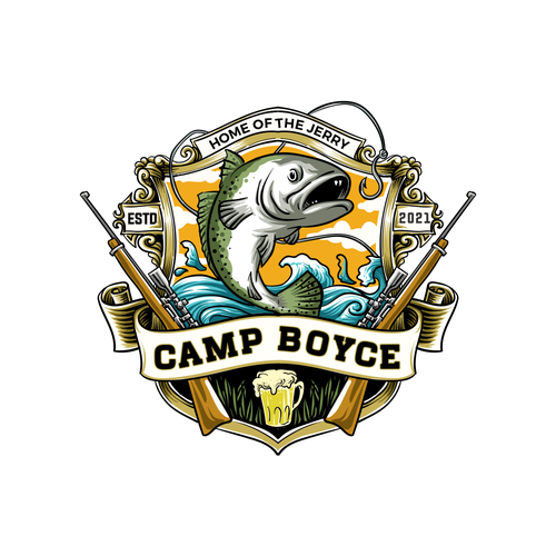 Outfitters logo with the title 'camp boyce logo concept'