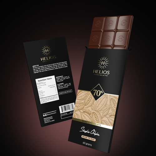 Chocolate packaging with the title 'Dark chocolate'