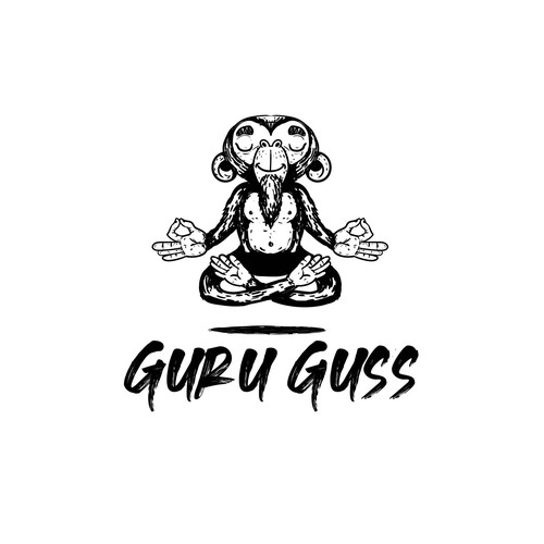 Guru logo with the title 'Monkey guru guss'