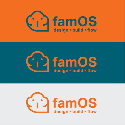 Family brand with the title 'Logo concept for famOS'