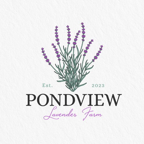 Lavender logo with the title 'Pondview Lavender Farm'
