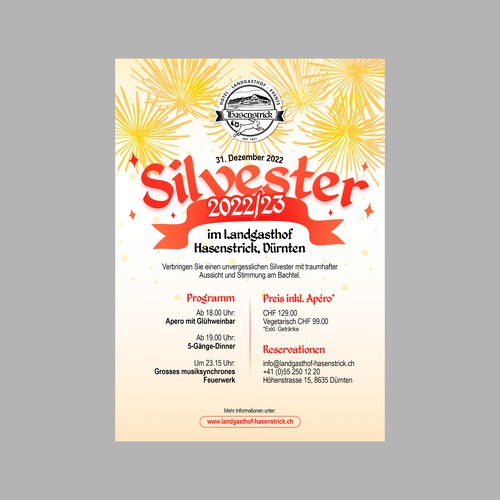 New Year's design with the title 'Annual event flyer for anniversary traditional country inn'