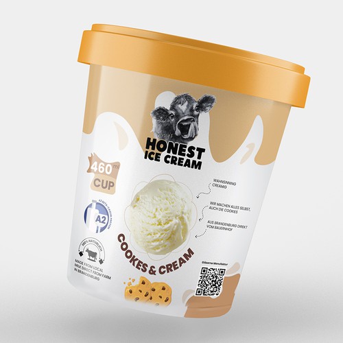 Cup packaging with the title 'Natural Ice cream packaging '