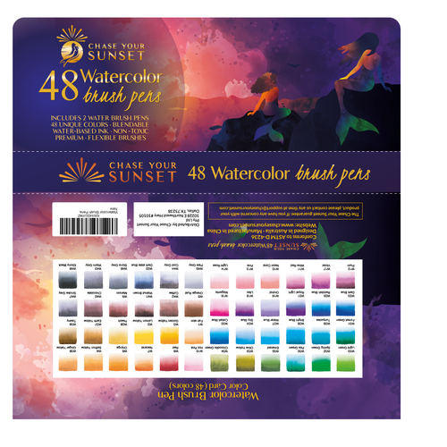 Art packaging with the title 'Packaging design for watercolor markers'