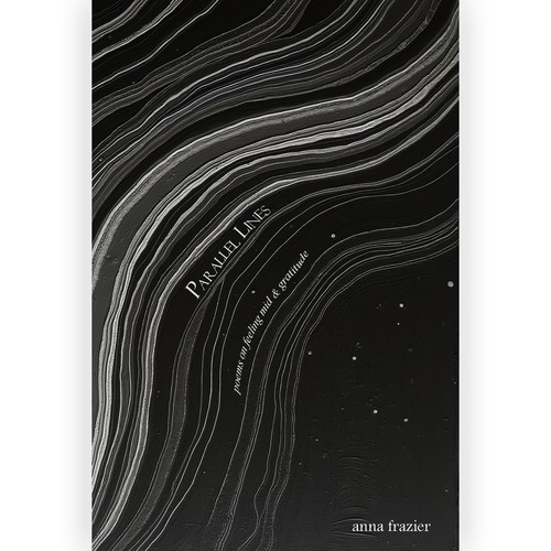Black and white book cover with the title 'Poetry Book Cover ~ Parallel Lines'