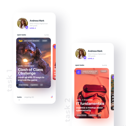 UX design with the title 'educational app'