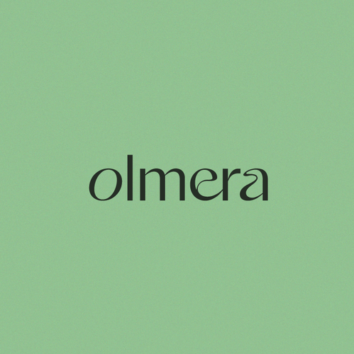 Fluid design with the title 'Olmera: Organic Logotype for Contemporary E-Commerce'