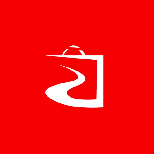 Shopping bag logo with the title 'simple commerce logo'