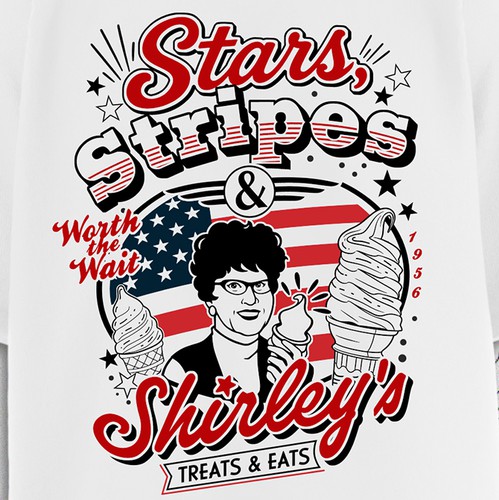T-shirt with the title 'Shirley's treats and eats '
