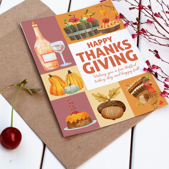 Thanksgiving design with the title 'Thanks Giving cards'