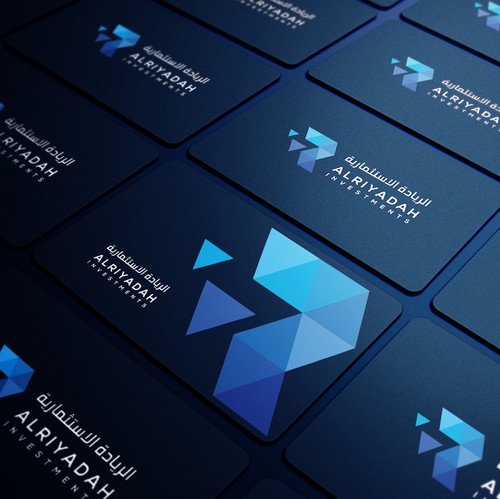 Arabic design with the title 'Brand Identity for Alriyadah Investments'