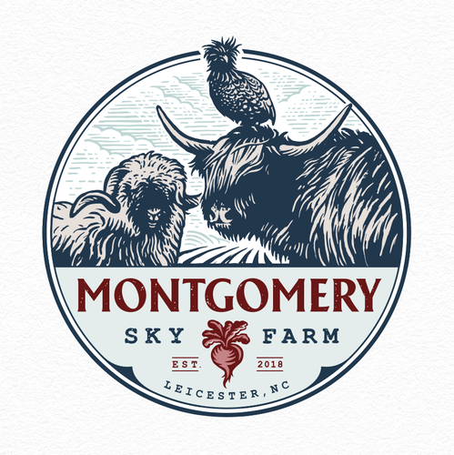 Sheep logo with the title 'Montgomery Sky Farm'
