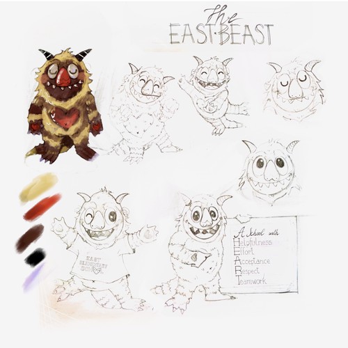 Elementary school design with the title 'The East beast '