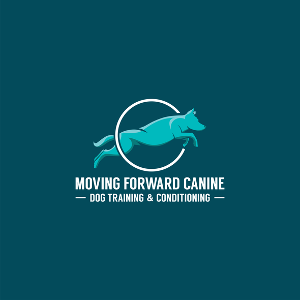 Dog training logo with the title 'Moving Forward Canine'