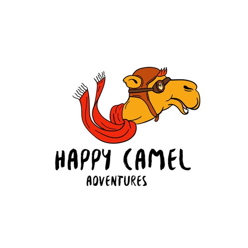 Scarf logo with the title 'Happy Camel Adventures'