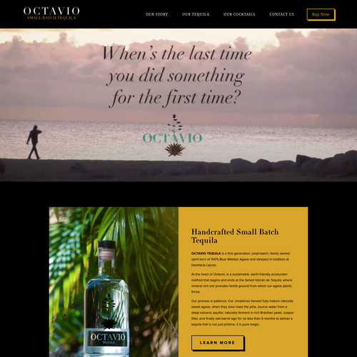 Drink website with the title 'Octavio Tequila'