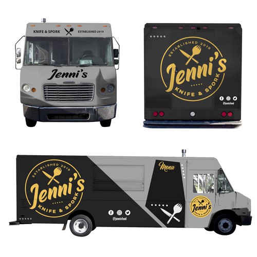 Food truck design with the title 'Wrap Design'