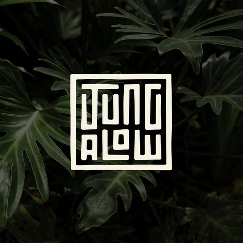 Tiki logo with the title 'Logo design - Jungalow Bar'