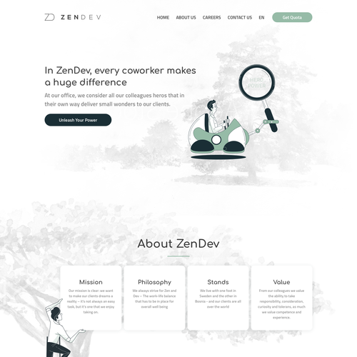 Development website with the title 'Software development firm website design'